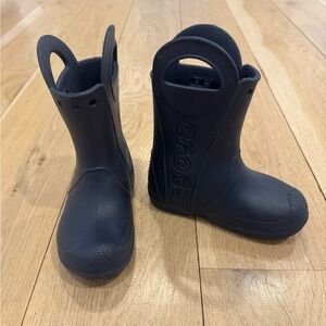 CROCS Kids' Navy Waterproof Pull-On Rain Boots